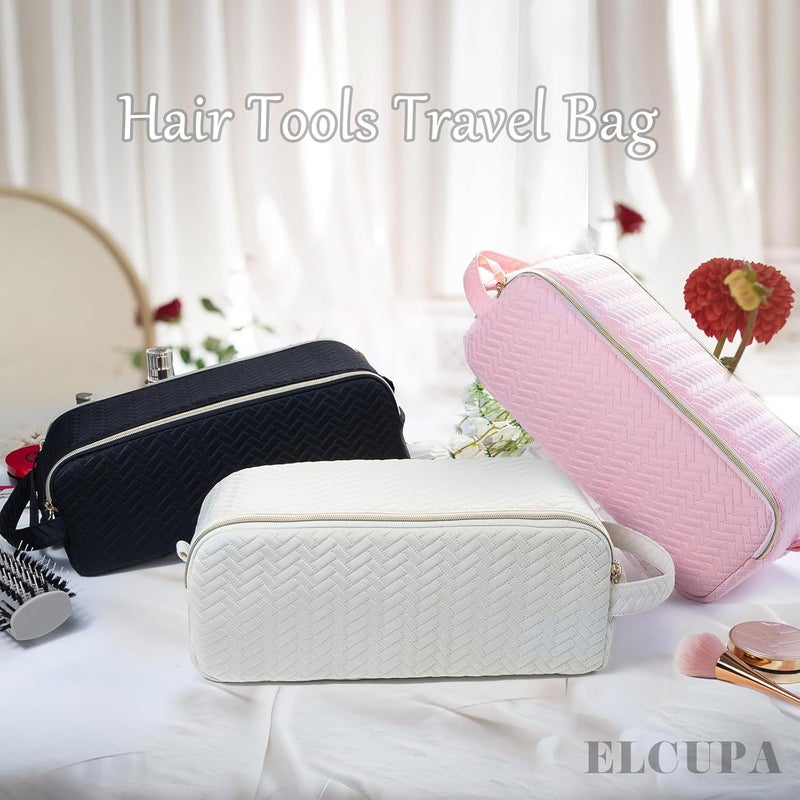 ELCUPA Large Hair Tools Travel Bag Compatible with Shark FlexStyle, Revlon & Dyson | Hair Dryer Brush Organizer, Flat Iron, Curling Iron, Makeup & Cosmetic Bag for Travel Essentials - Image 2